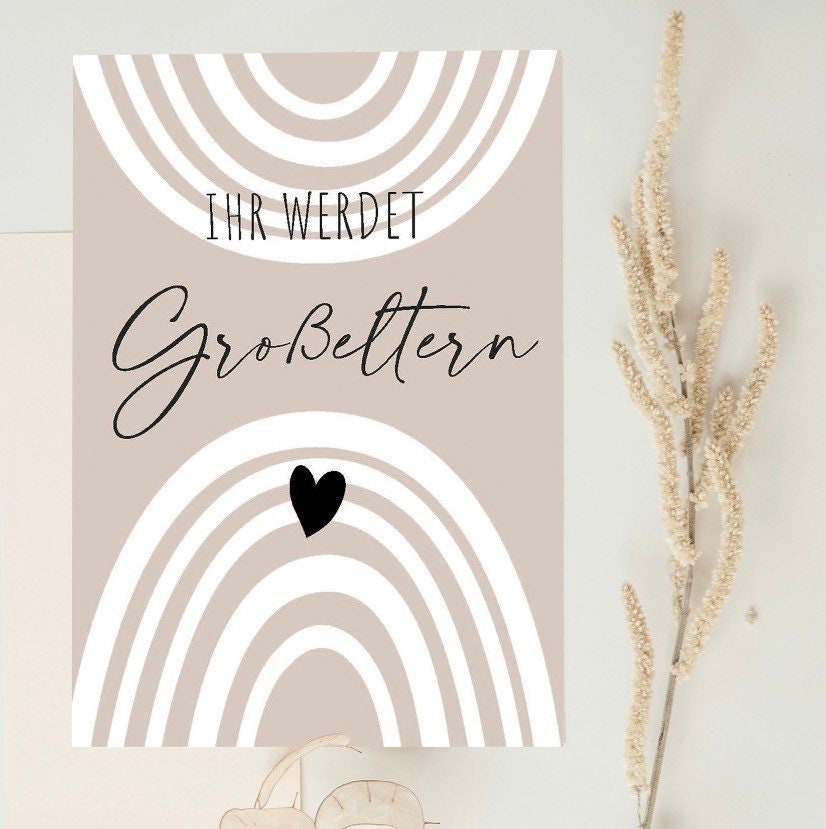 Postkarte „Ihr werdet Großeltern“ zur Schwangerschafts-Ankündigung