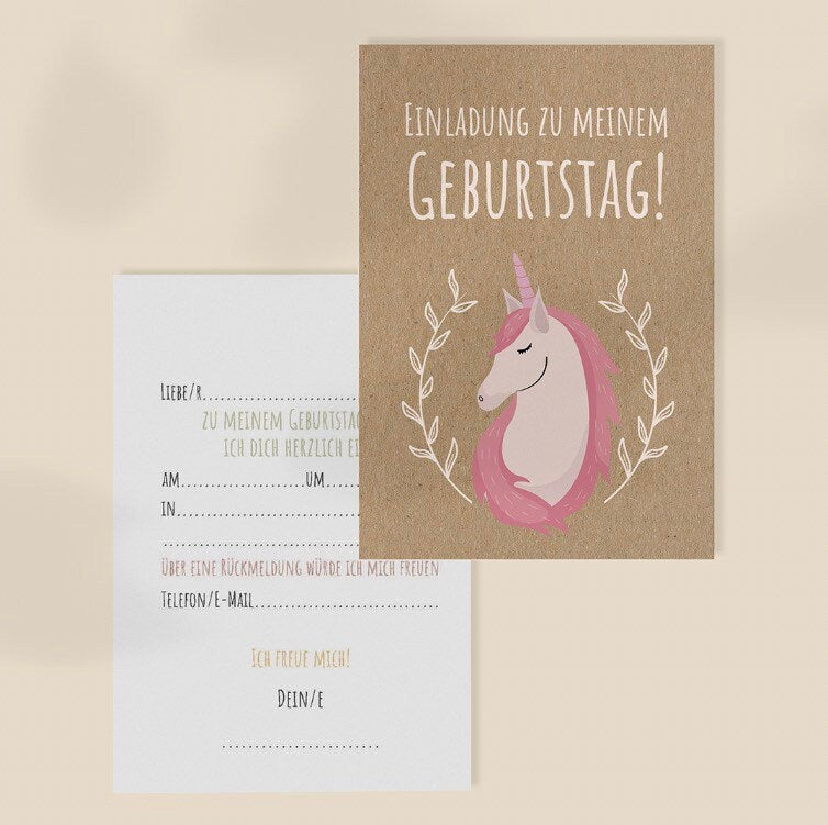 Angebot - Einladungskarte Einhorn Kindergeburtstag Einladung