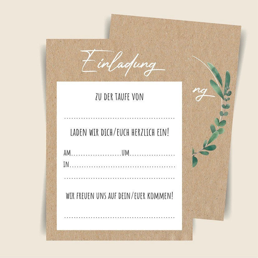 Einladung Taufe Kindstaufe Einladungskarte zum Ausfüllen