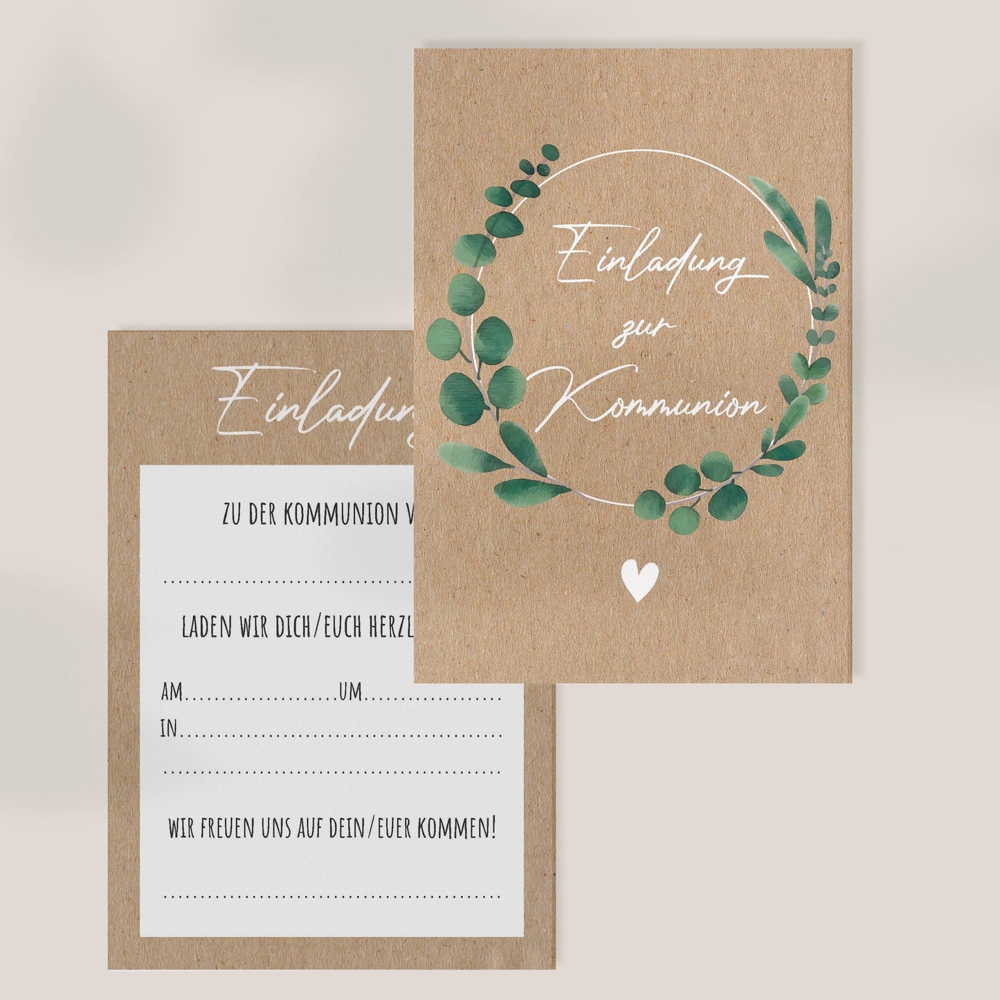 5er Set Einladung zur Kommunion zum Ausfüllen
