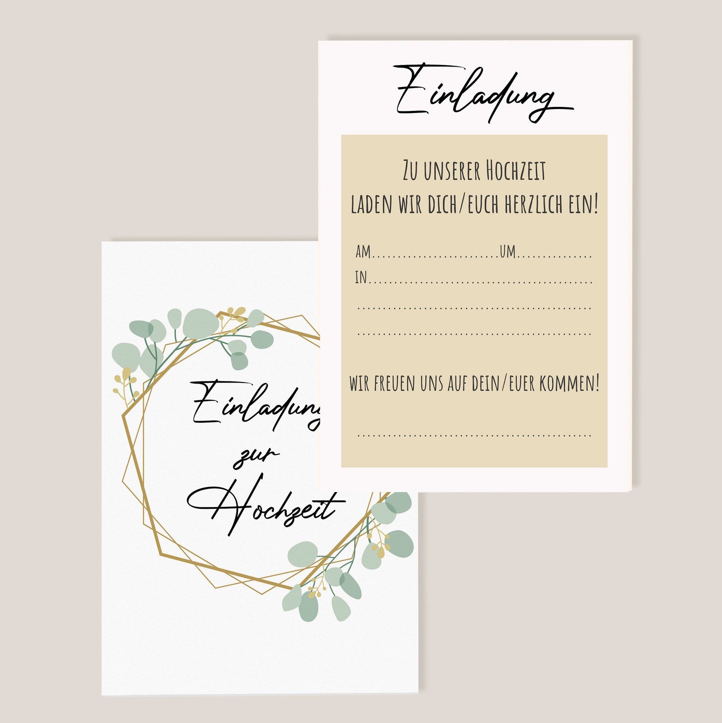 10er Set Einladung zur Hochzeit zum Ausfüllen