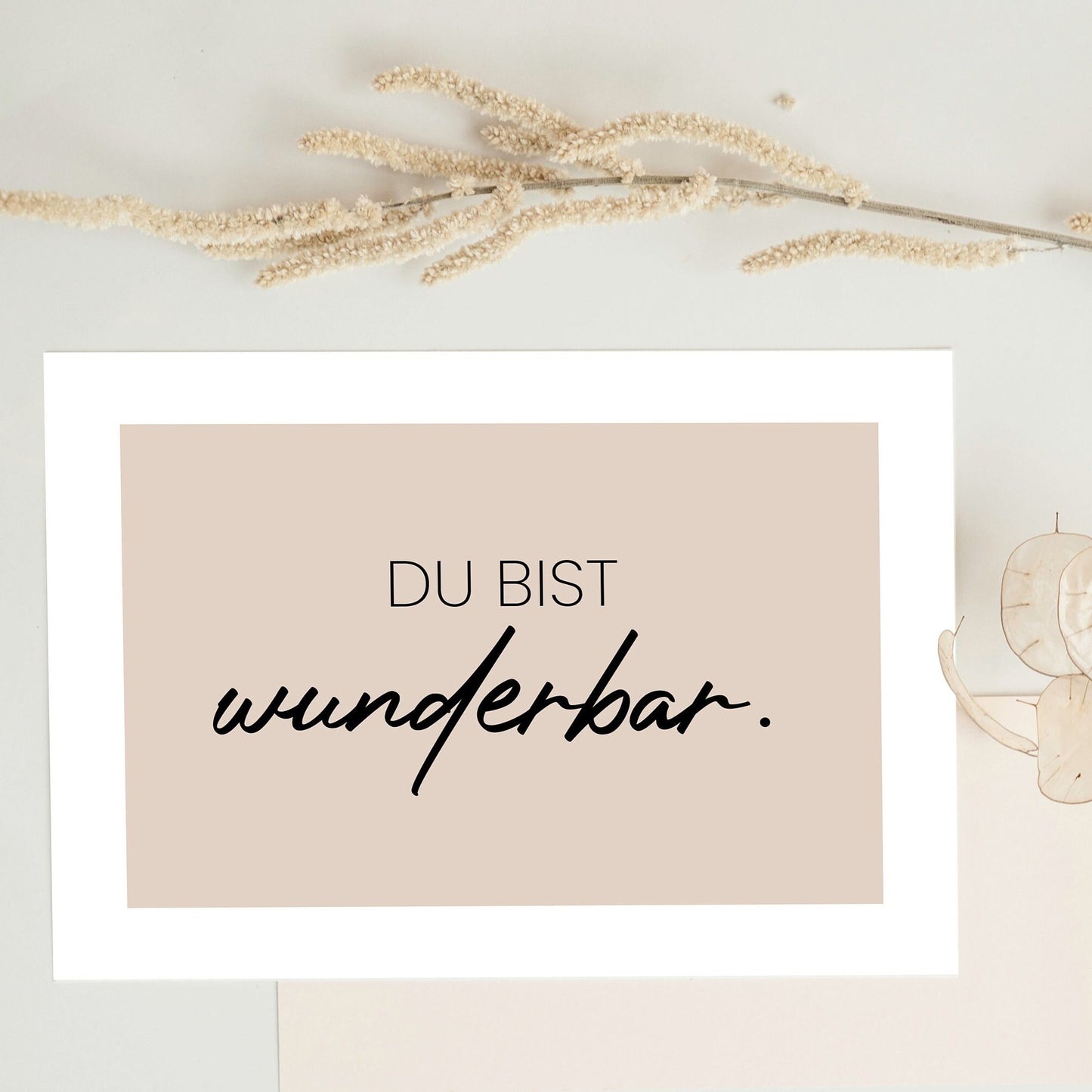 Postkarte „Du bist wunderbar“ beige