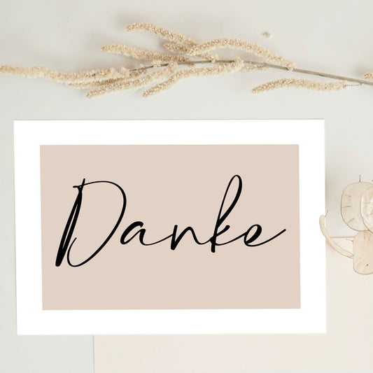 Postkarte „Danke“ beige