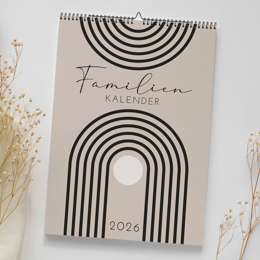 Familienkalender 2026 Regenbogen Skandi DIN A4