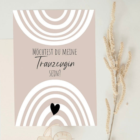 Postkarte „Möchtest du meine Trauzeugin sein?“ Hochzeit