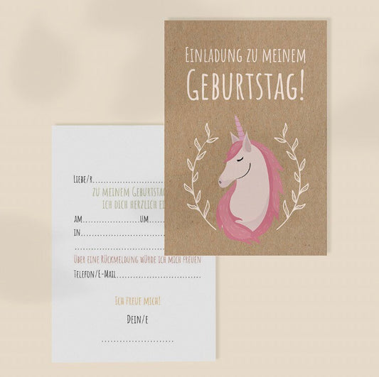 Angebot - Einladungskarte Einhorn Kindergeburtstag Einladung