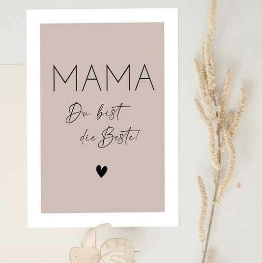 Postkarte Karte Mutter „Mama du bist die Beste“ Muttertag